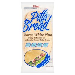 Dina 6 Large White Pitta Bread