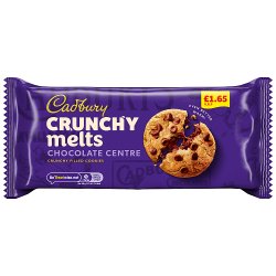 7622202245428 Cadbury Crunchy Melts Chocolate Centre Chocolate Chip Cookies 156g