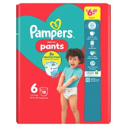 8006540825327 Pampers Baby-Dry Nappy Pants Size 6, 19 Nappies, 13kg-19kg, Carry Pack