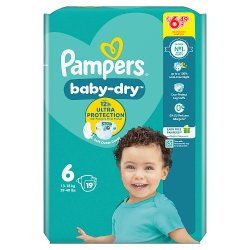 8006540827338 Pampers Baby-Dry Size 6, 19 Nappies, 13kg-18kg, Carry Pack