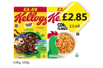 Kellogg's Coco Pops Chocos, Corn Flakes