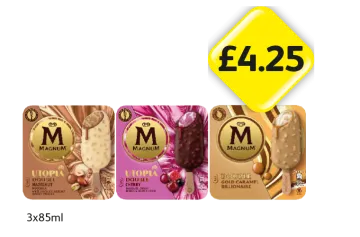 Magnum Utopia Double Hazelnut, Cherry, Gold Caram