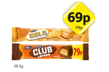 McVities Gold Billions Wafer, Orange