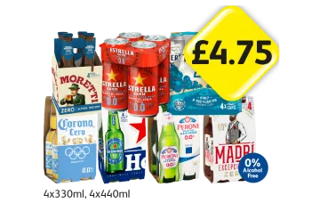 Moretti Zero, Estrella 0.0, Thatchers Zero, Corona Zero