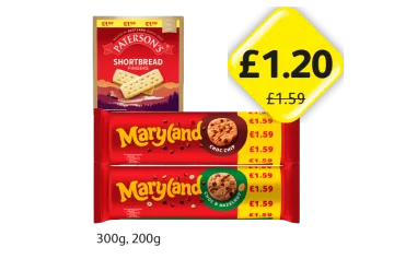 Paterson's Shortbread Fingers, Maryland Choc Chip, Choc hazalnut