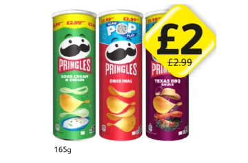 Pringles Sour Cream & Onion, Original, Texas BBQ Sauce